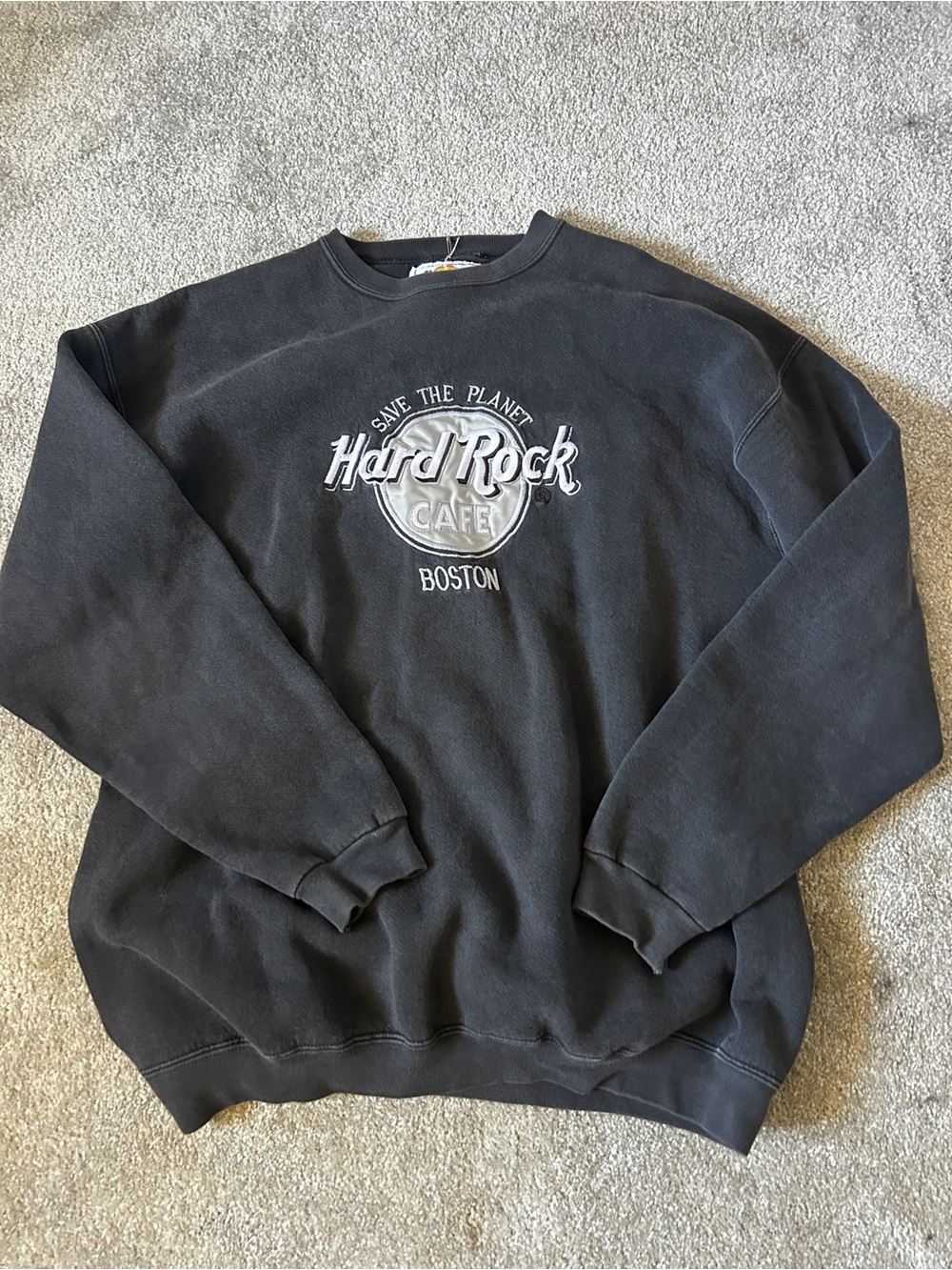 Hard Rock Cafe Black & White Boston Crewneck Sweatshirt